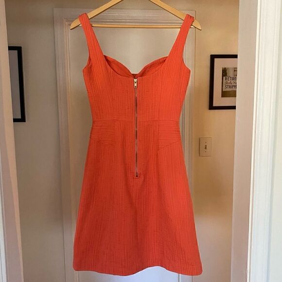 Milly of New York Orange Cotton Balconet Mini Dress - Picture 3 of 11